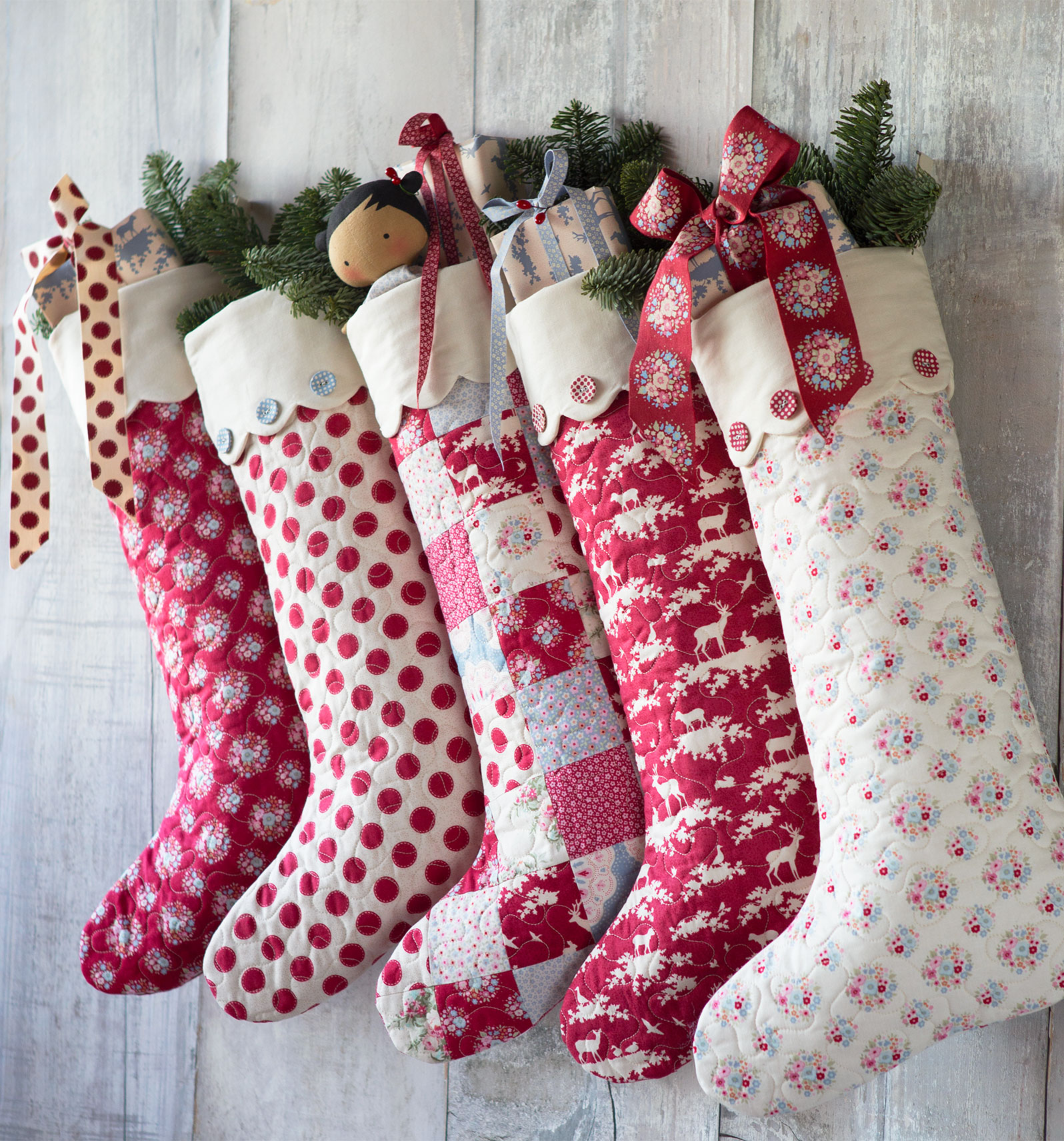 Heirloom Quilted Christmas Stocking Collection